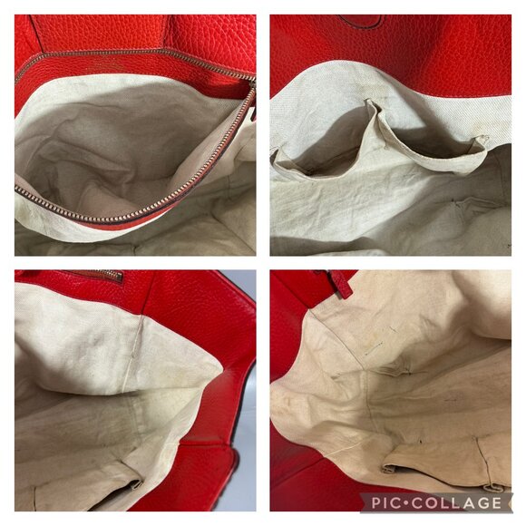 100% Authenitc Gucci Swing Red Leather Tote - Picture 11 of 15